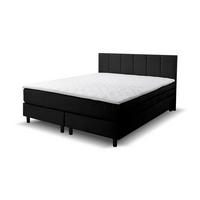 BOXSPRINGBETT Paris, Polsterbett Maße: 160x200 cm, Farbe: Schwarz, Velourstoff, Doppelbett mit Bonell-Matratze H3 inkl. Topper - Schwarz, Holz/Kunststoff (160/200cm) - VENASI MÖBEL
