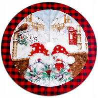 CHRISTBAUMDECKE Weihnachtsbaumdecke 80cm - Rot, Textil (80/1/80cm) - KRUMAD