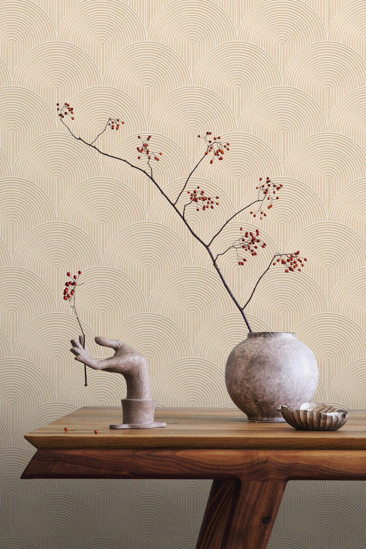 TAPETE 3D Muster 50 x 900 cm - Beige, Papier (50/900cm) - ESTAhome