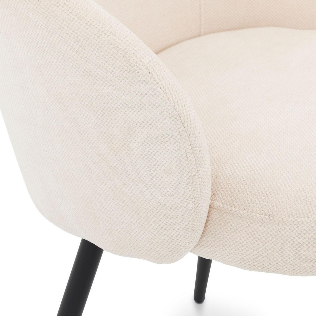 ESSZIMMERSTÜHLE KURSI 2er-Set cremeweiß - Creme, Textil (57/77/60cm) - IDIMEX