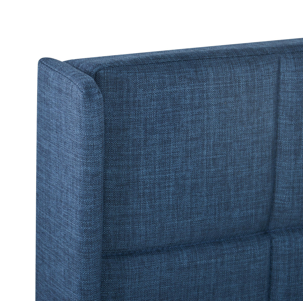 POLSTERBETT 140/200 cm Blau aus Leinen mit Matratze und Lattenrost - Blau, Textil (140/200cm) - OKMYHOME