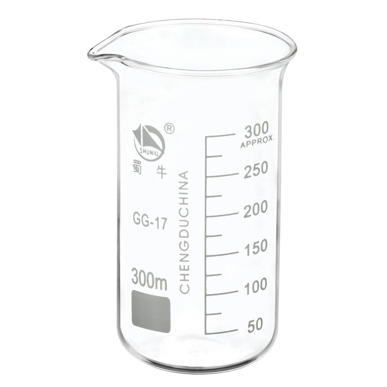 LABOR Becher 300ml Borosilikatglas mit Skala - Transparent, Glas (0.3L)