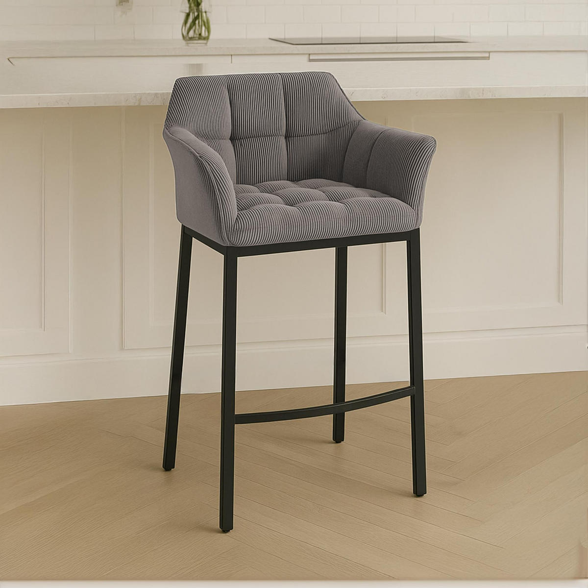 BARHOCKER Metall Taupe - Taupe/Schwarz, Metall (64/110/48cm) - CLP
