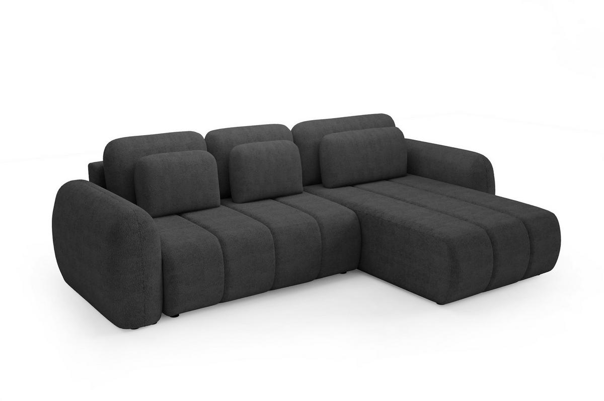 ECKSOFA Caria Mit Schlaffunktion - Anthrazit, Holzwerkstoff/Textil (304/190cm) - Fun Möbel