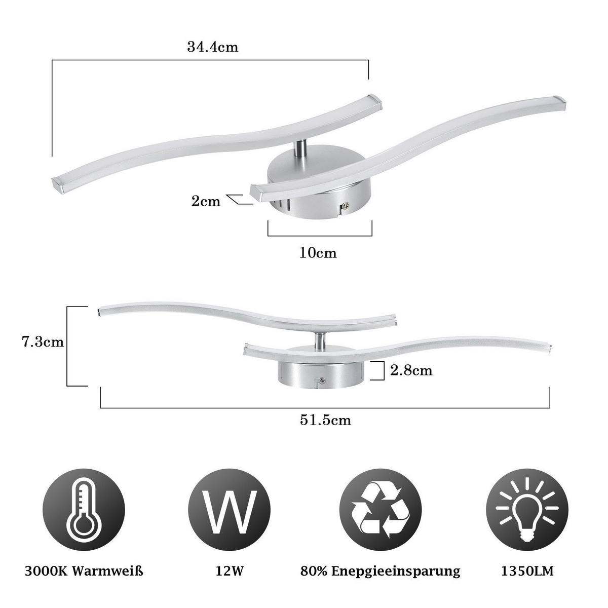 LED závěsné světlo Chemnitz III 52/10/8 cm - stříbrná, plast (52/10/8cm) - Nettlife