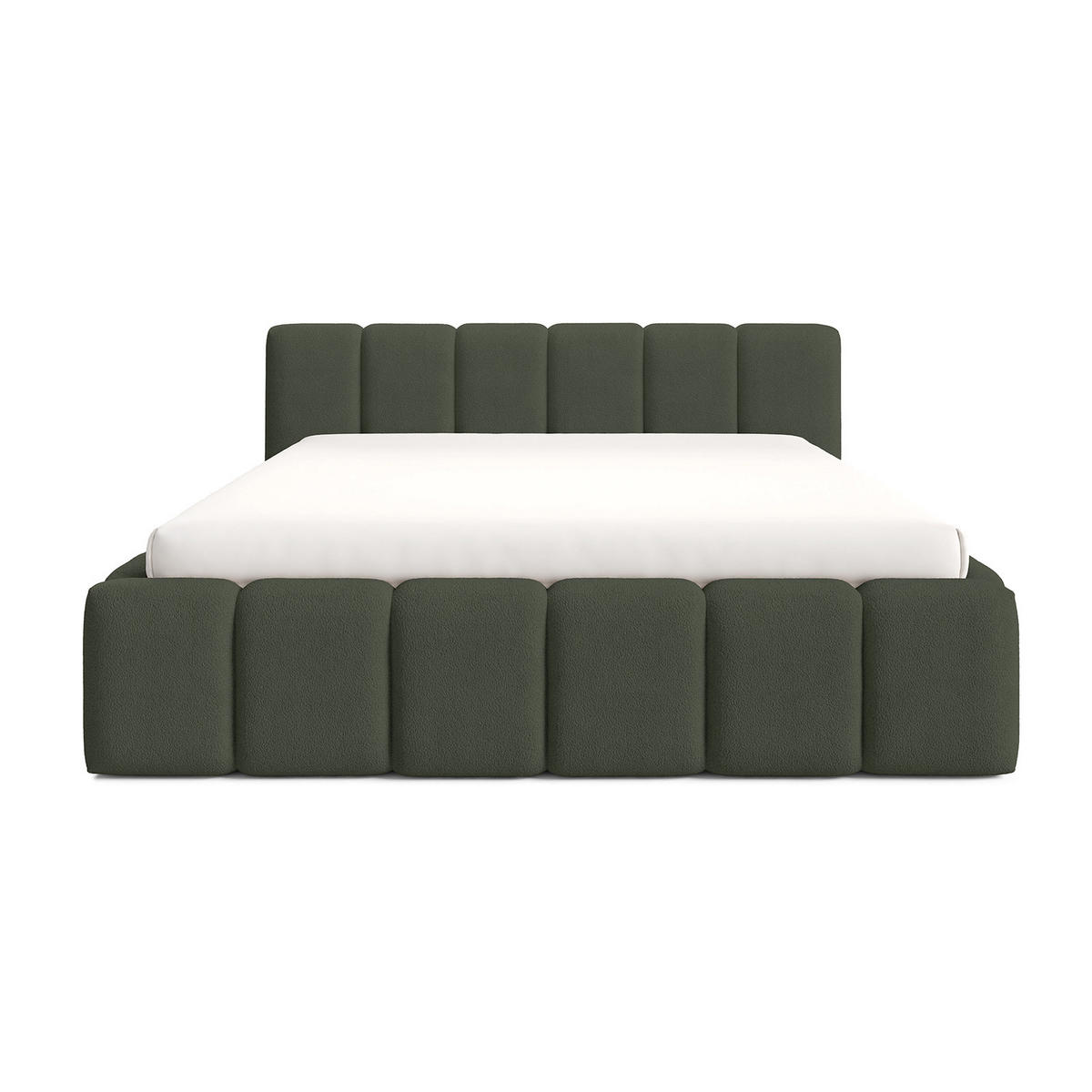 POLSTERBETT KALLA Medium 180x200 cm mit Bettkasten – QUELLE 37 - Grün, Holz (180/200cm) - Dekori_Interiors