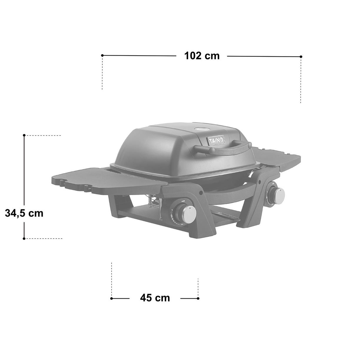 GASGRILL MAHTO Tischgrill Schwarz - Schwarz, Metall (102/34.5/45cm) - TAINO