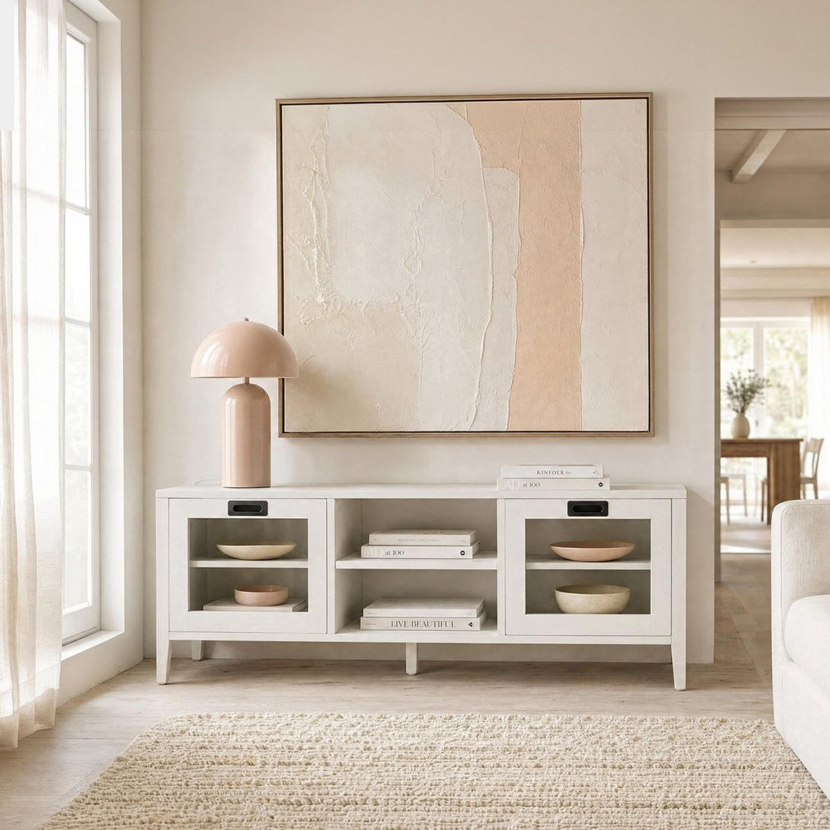 TV-ELEMENT Edan Weiß 140 cm x 50 cm - Weiß, Holzwerkstoff (140/50/40cm) - Klast Home