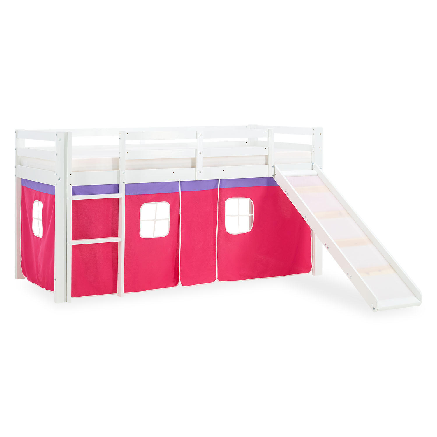 HOCHBETT mit Rutsche 90/200 cm Pink - Pink/Weiß, Holz - Homestyle4u