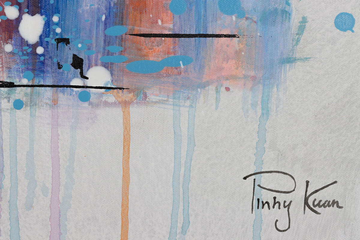 ACRYLBILD HANDGEMALT 120/60 cm - Multicolor/Grau, Holz/Textil (1.7/60cm) - KUNSTLOFT