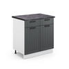 KÜCHENUNTERSCHRANK Fame-Line Anthrazit Landhaus 80 cm, AP Anthrazit - Dunkelgrau/Anthrazit, Holzwerkstoff (80/82/60cm) - Vicco