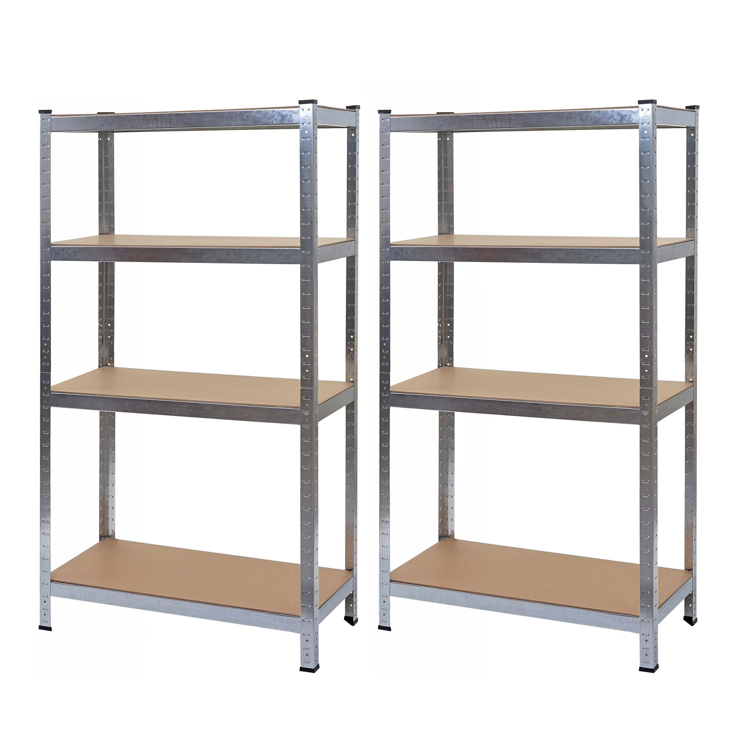 SCHWERLASTREGAL Silbergrau, Braun 2er-Set - Braun/Grau, Metall (80/160/40cm) - MCW