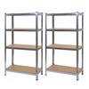 SCHWERLASTREGAL Silbergrau, Braun 2er-Set - Braun/Grau, Metall (80/160/40cm) - MCW