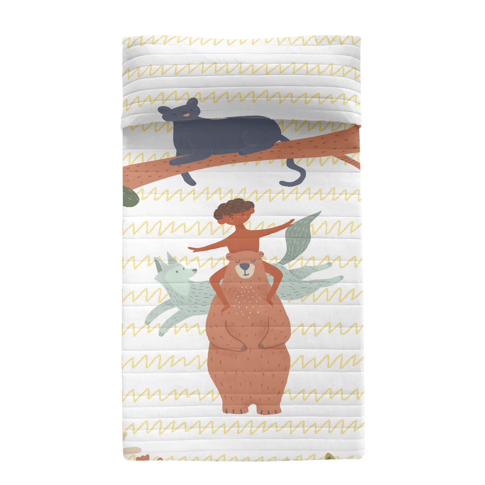 TAGESDECKE jungle life 200x260 cm (bett 105) mehrfarbig - Multicolor, Textil (200/260cm) - Happy Friday