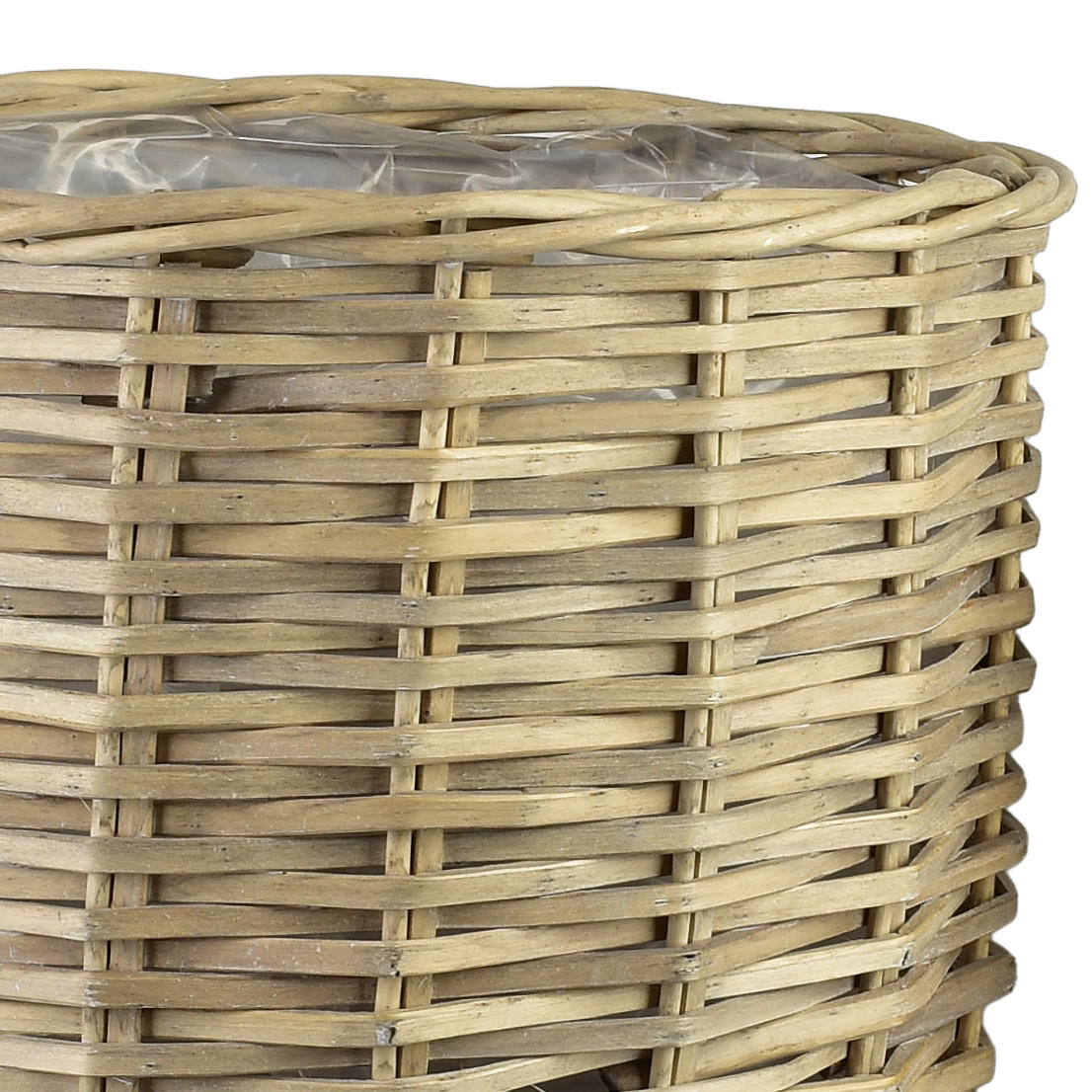 BLUMENTOPF Gustav 3er Set beige 46/46/44 cm Weide - Beige, Holzwerkstoff (46cm) - Mondex