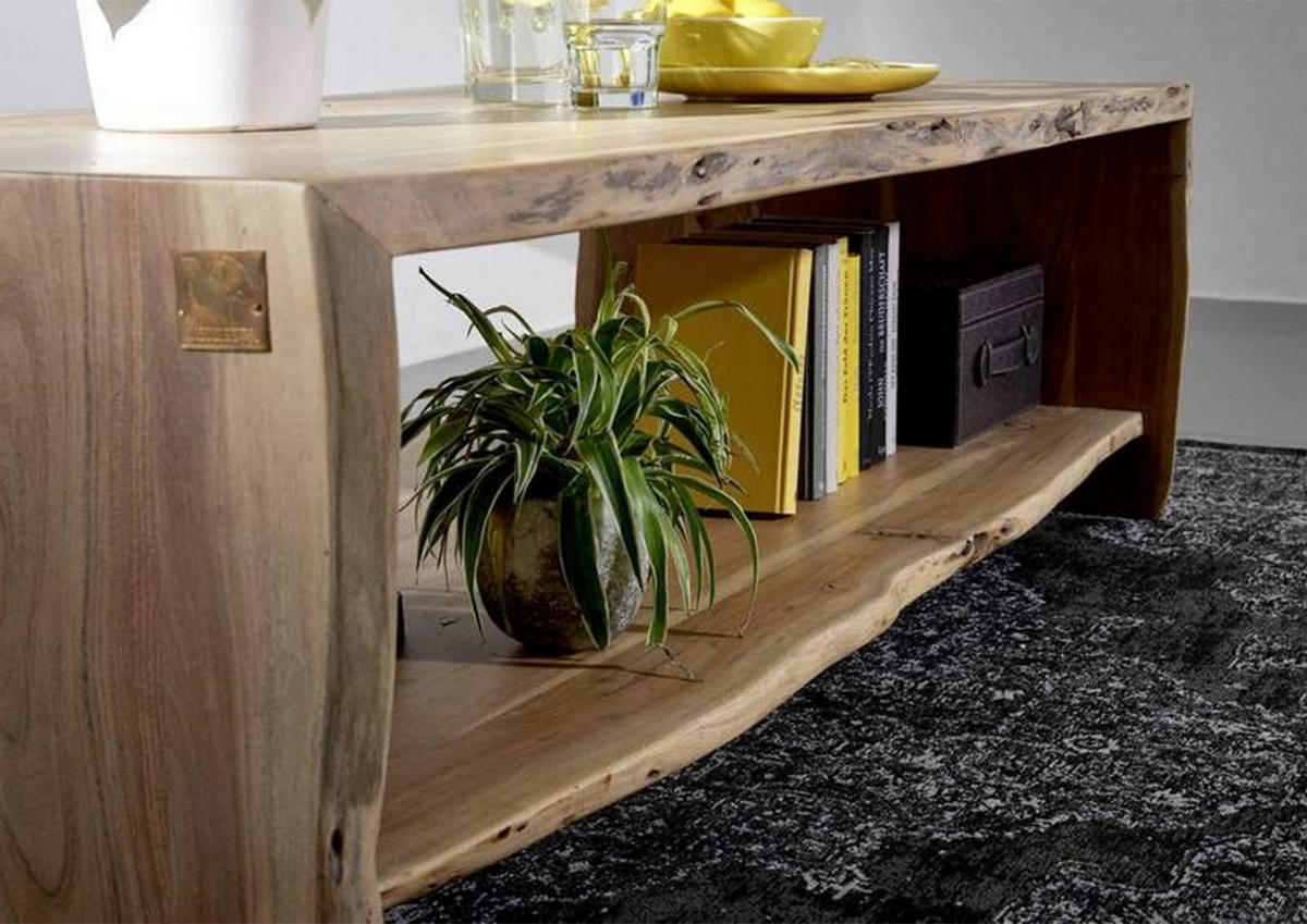 COUCHTISCH Akazie 150x70x45 natur lackiert PURE ACACIA #309 - Braun, Holz (150/70/45cm) - Massivmoebel24