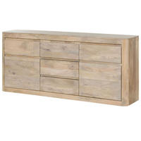 SIDEBOARD Mango 185x40x80 weiß lackiert TORONTO #302 - Weiß, Holz (185/80/40cm) - Massivmoebel24