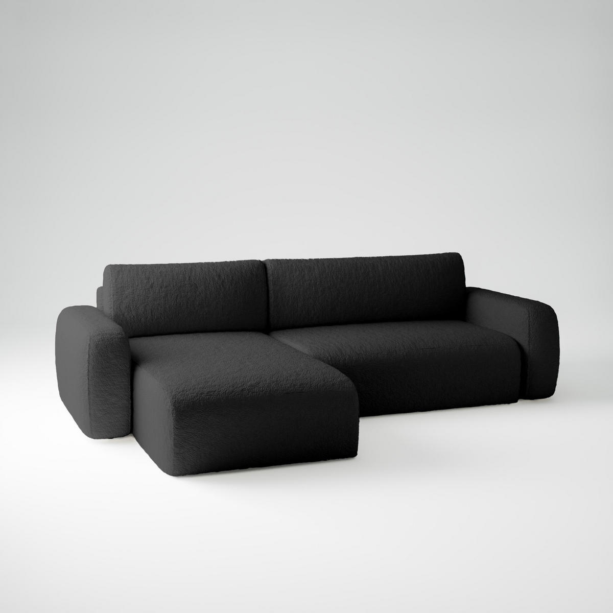 ECKSOFA Eckcouch Varde Universelle Schwarz - Schwarz, Textil (294/185cm) - Fedve