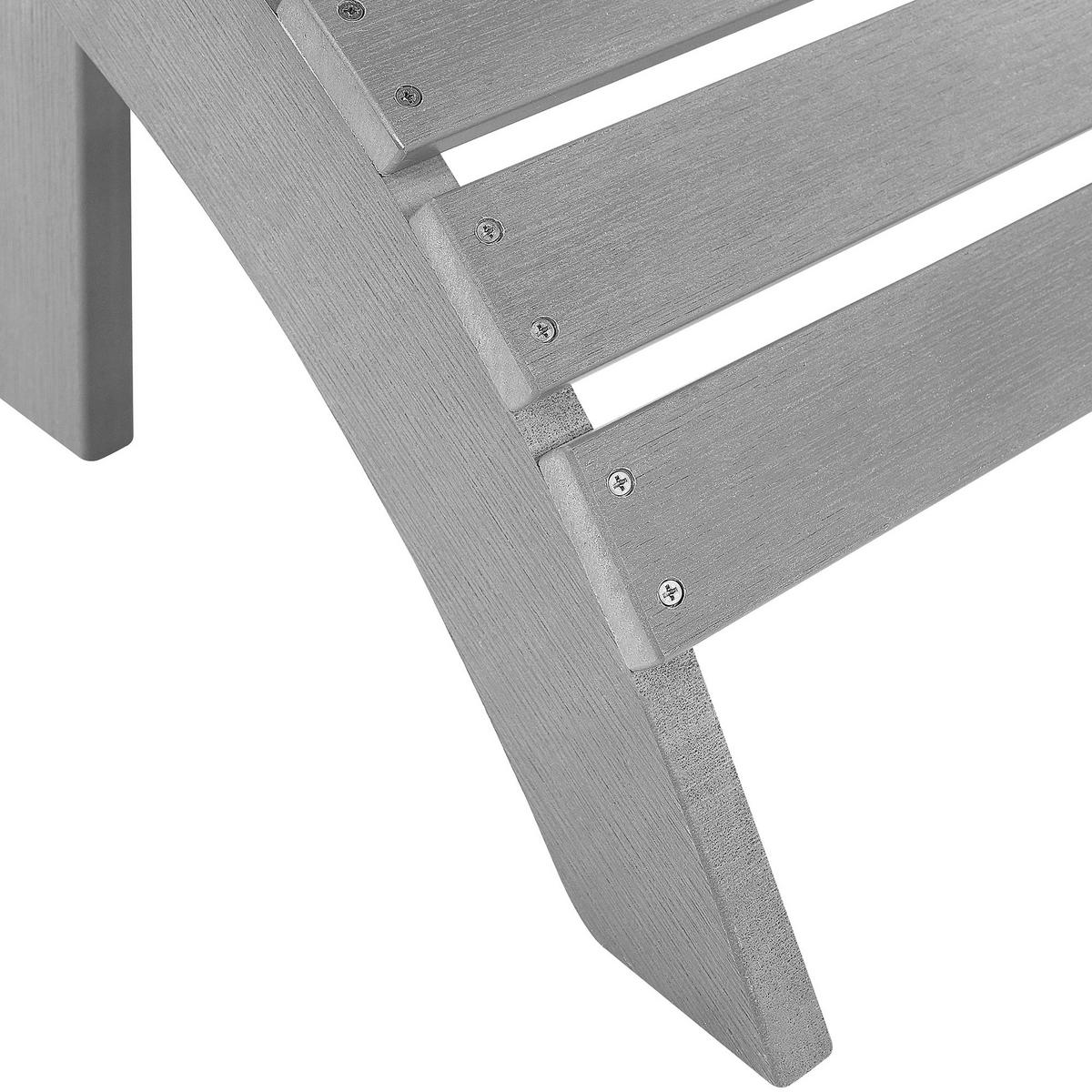 FUSSHOCKER Kunstholz hellgrau Adirondack - Hellgrau, Kunststoff (50/34/43cm) - Beliani