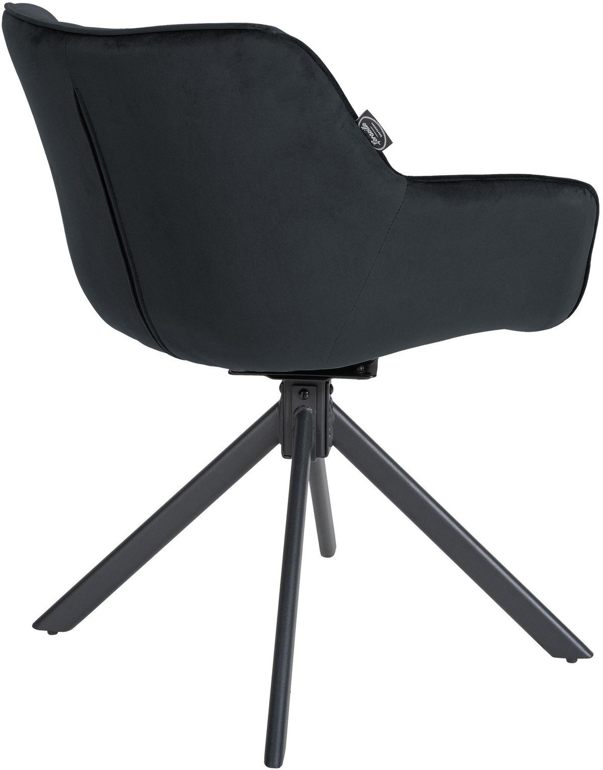 STUHL Samt schwarz - Schwarz, Textil/Metall (65/78/59cm) - CLP