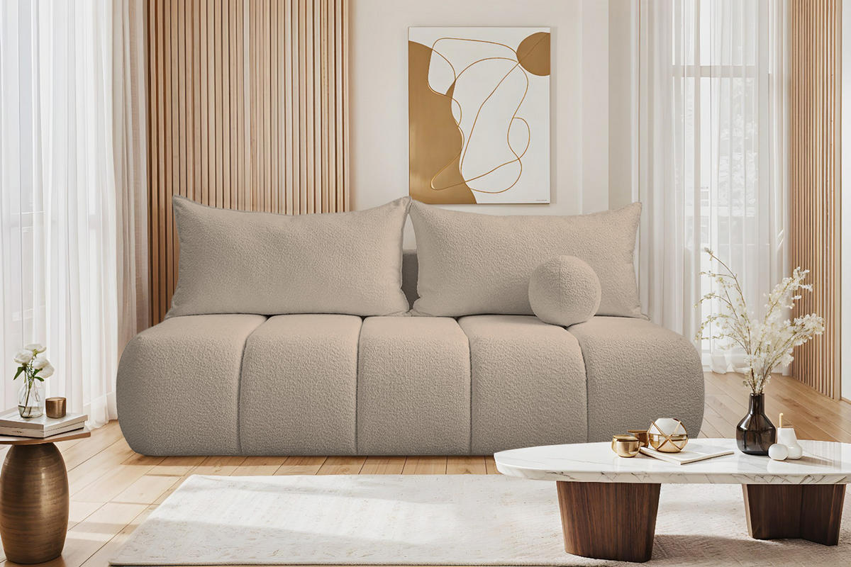 SCHLAFSOFA PIANO Beige - Beige, Holz (207/91/103cm) - Kaiser Möbel