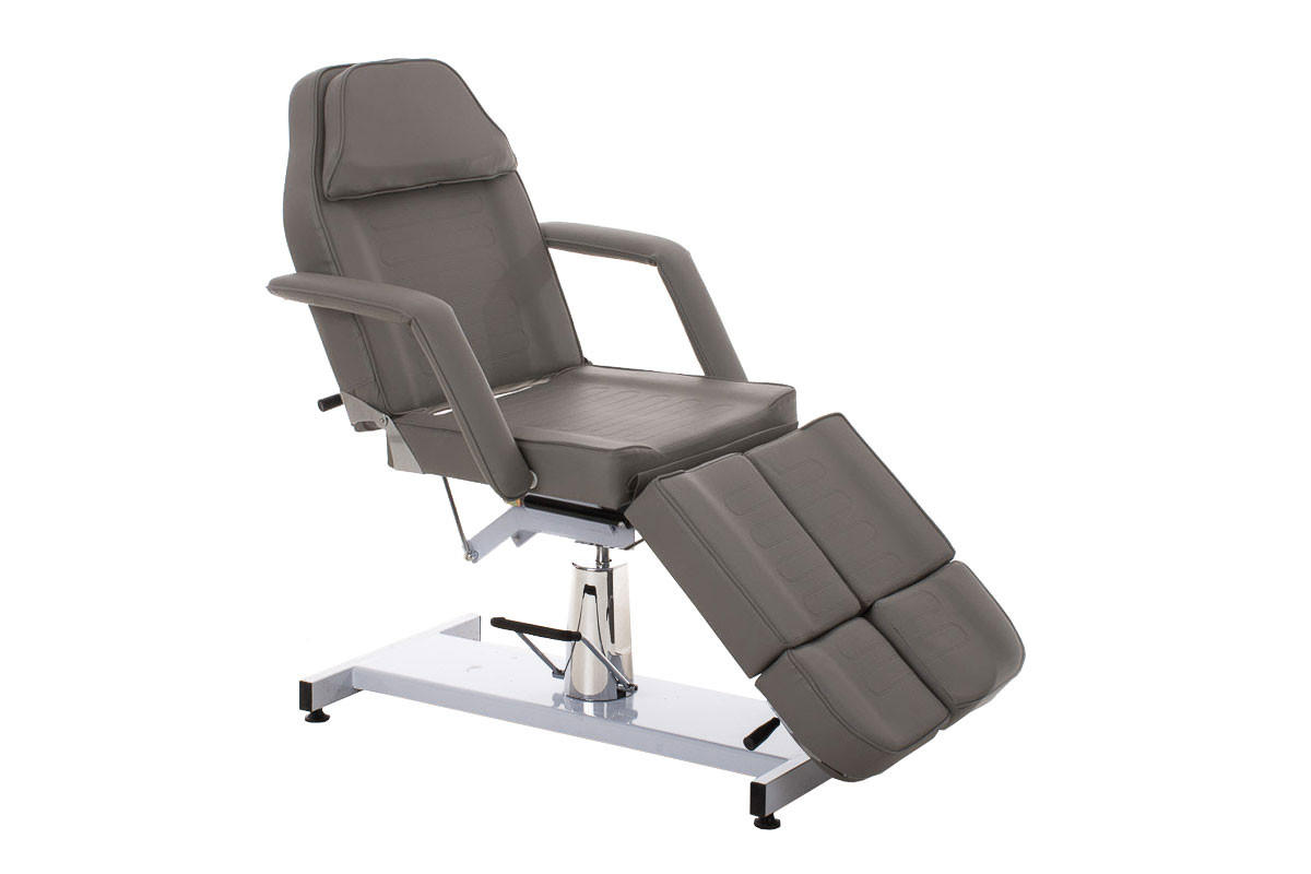 KOSMETIKLIEGE Passau hydraulisch 86x185x185cm Kunstleder Grau Massageliege - Grau, Kunststoff (86/185/185cm) - DELUKE