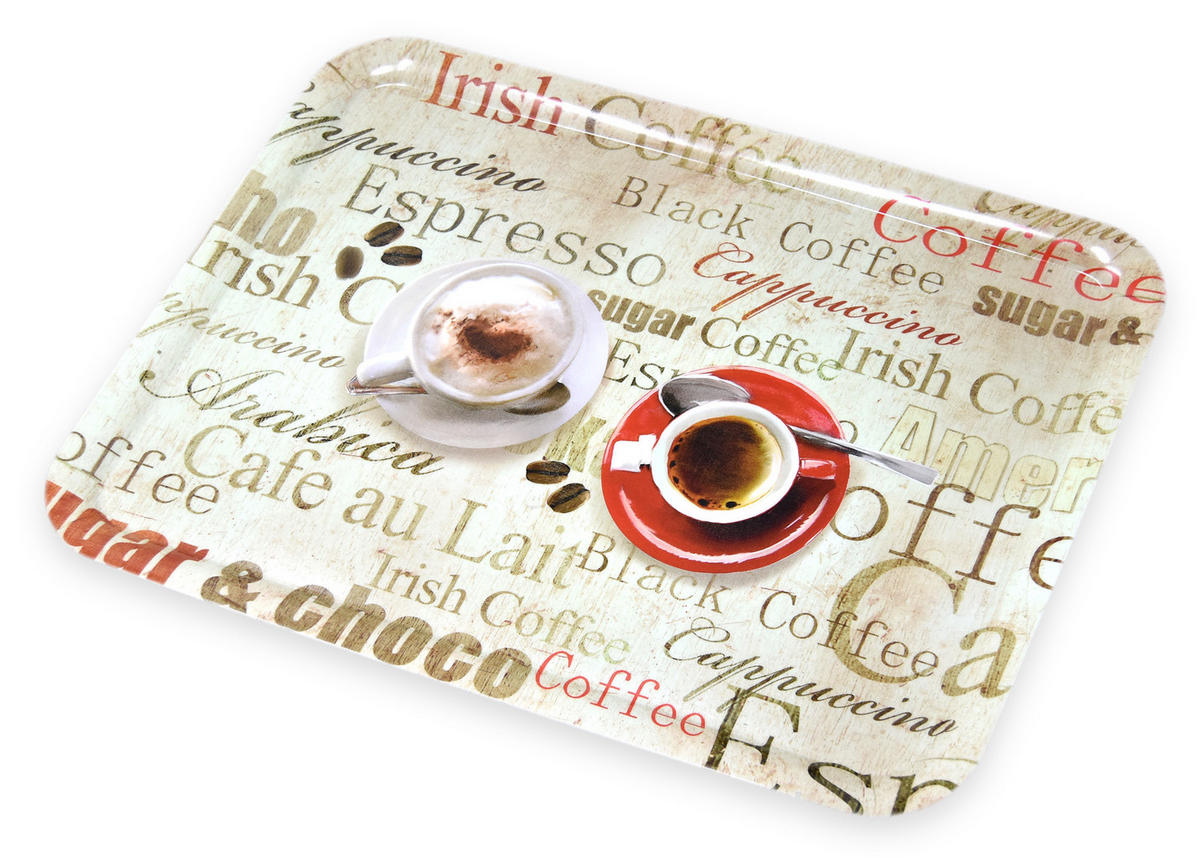 TABLETT Espresso, rechteckige Melamin Serviertablett 50x37 cm - Braun, Kunststoff (37/2/50cm) - Lashuma