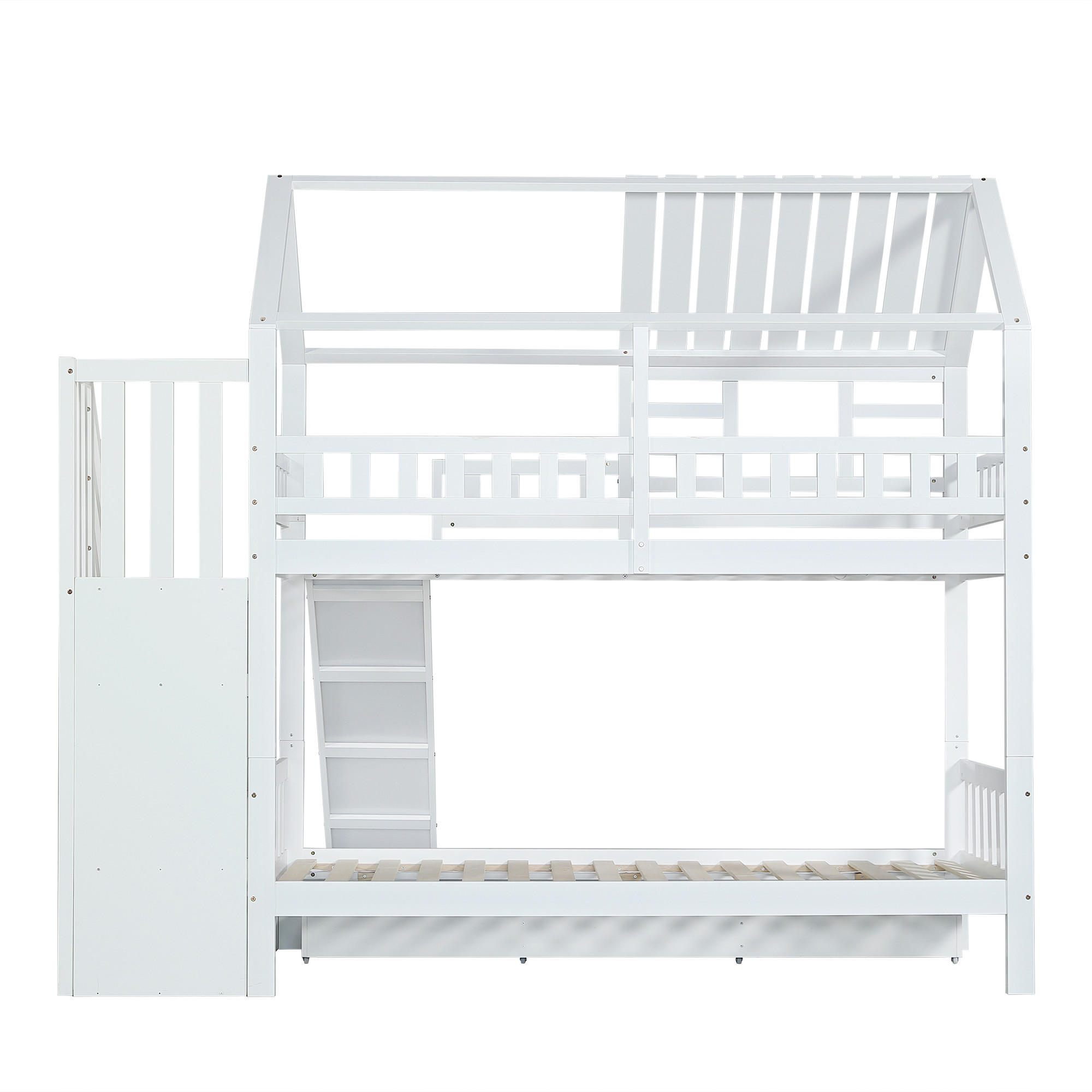 ETAGENBETT Hausdesign Weiß - Weiß, Holz (90/200cm) - ComfortXL