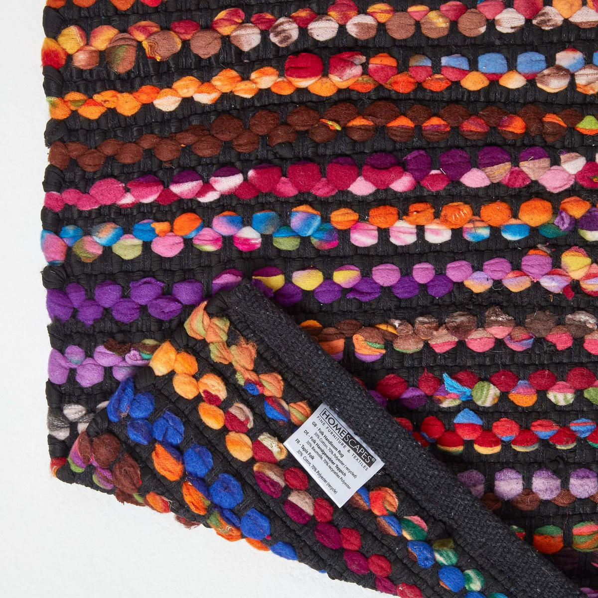 FLICKENTEPPICH-LÄUFER Folk 66/200 cm - Multicolor, Textil (66/200cm) - Homescapes