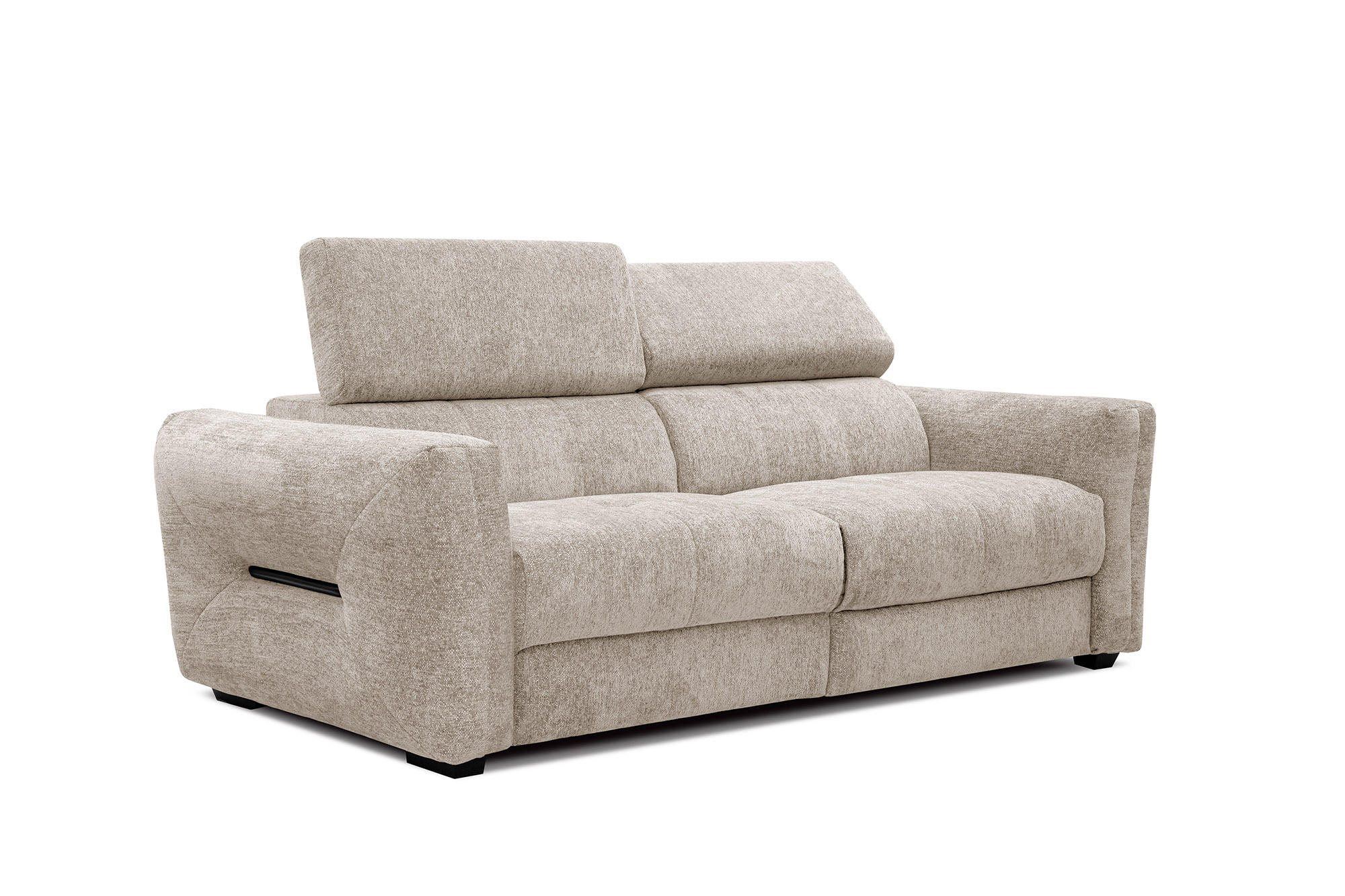 SOFA CALVERA 3-Sitzer mit 1 Relaxfunktion, ecru - Ecru, Holzwerkstoff/Textil (204/79/106cm) - Courtois Laville