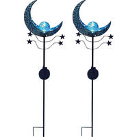 ERDSPIESSLEUCHTE 2er Set 6/85/17.5cm - Blau, Metall (17.5/6/85cm) - Luxform