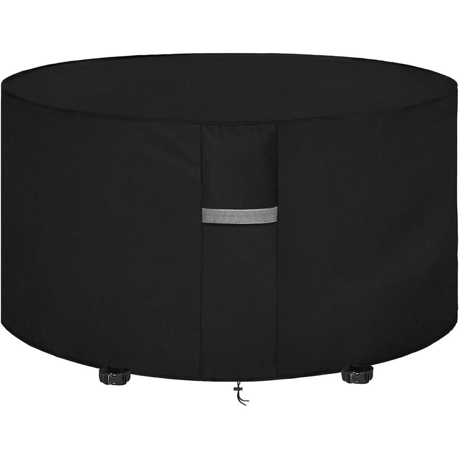 ABDECKHAUBE für Gartentisch Rund Schwarz 190 x 80 cm - Schwarz, Textil (190/80/190cm)