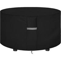 ABDECKHAUBE für Gartentisch Rund Schwarz 190 x 80 cm - Schwarz, Textil (190/80/190cm)