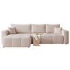 ECKSOFA XL Velours mit Bettkasten und Schlaffunktion - Beige, Holzwerkstoff/Textil (278/145cm) - Idohome