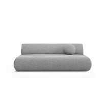 BETTSOFA DELTA Grau Geflochtener Stoff mit Schlaffunktion - Grau, Holz (214/74/100cm) - MASSENO