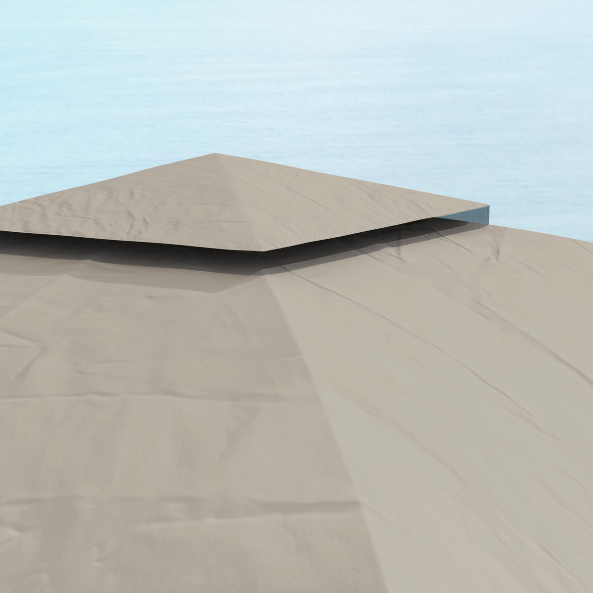 PAVILLON 3,4x3,4 m Gartenpavillon Hellgrau - Grau, Metall (335/285/335cm) - ComfortXL