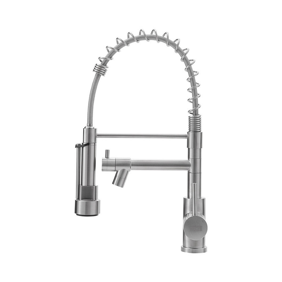 KÜCHENARMATUR Ausziehbar Brausekopf Topffüller Einhandgriff Gebürstetes Nickel - Nickelfarben, Metall (25.5/43/5cm) - Livingandhome