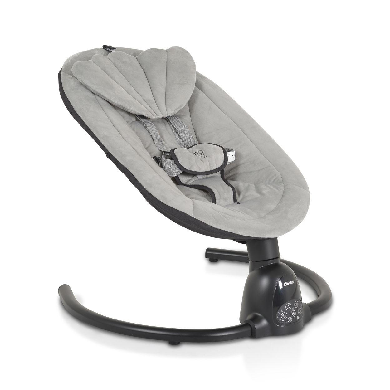 BABYWIPPE Clarissa grau 5 Schaukelgeschwindigkeiten, Bluetooth, Fernbedienung, Timer - Grau, Metall - Moni