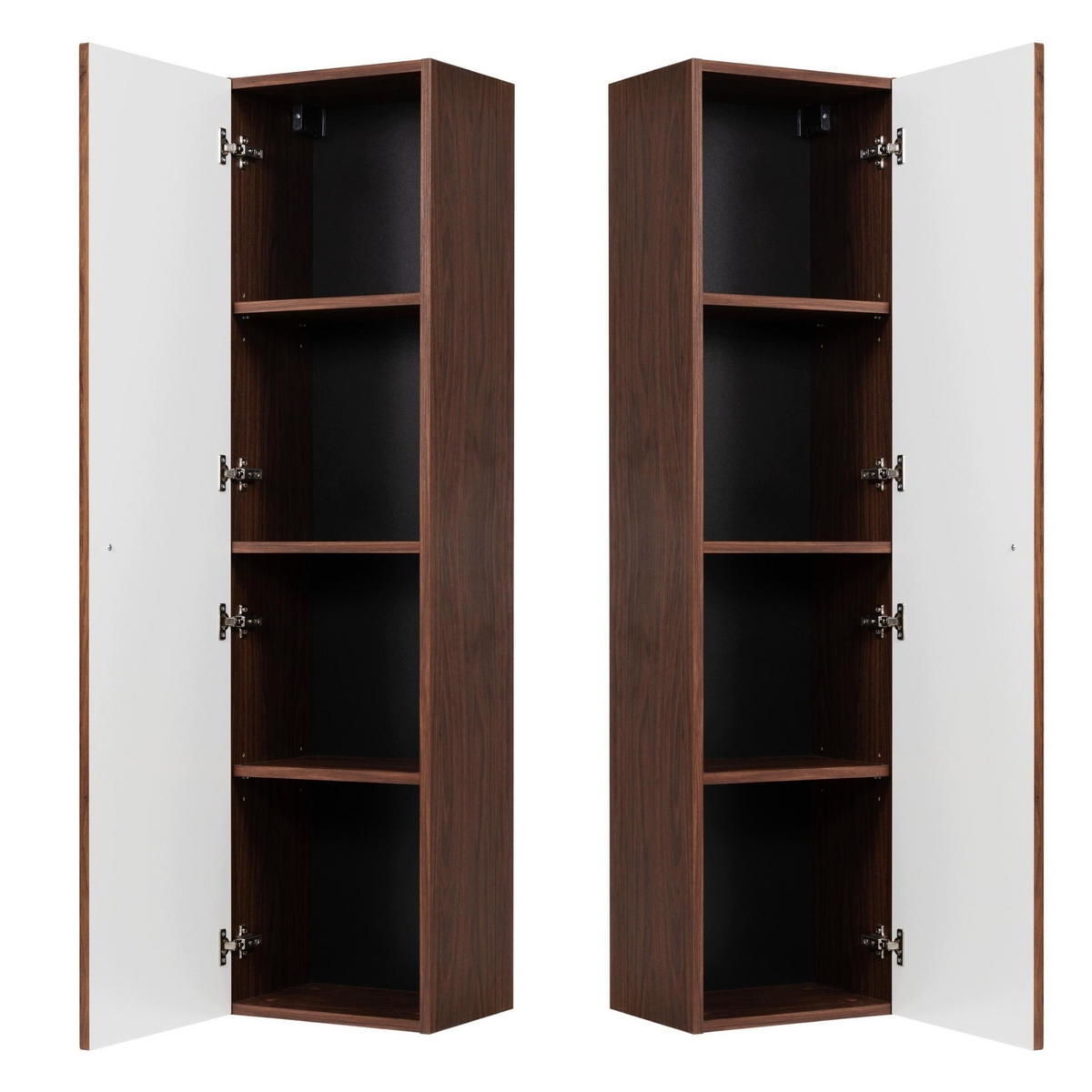 HOCHSCHRANK BELLO hängend geriffelt Walnuss 35/136/27 cm - Walnussfarben, Holzwerkstoff/Metall (35/136/27.2cm) - Rodan