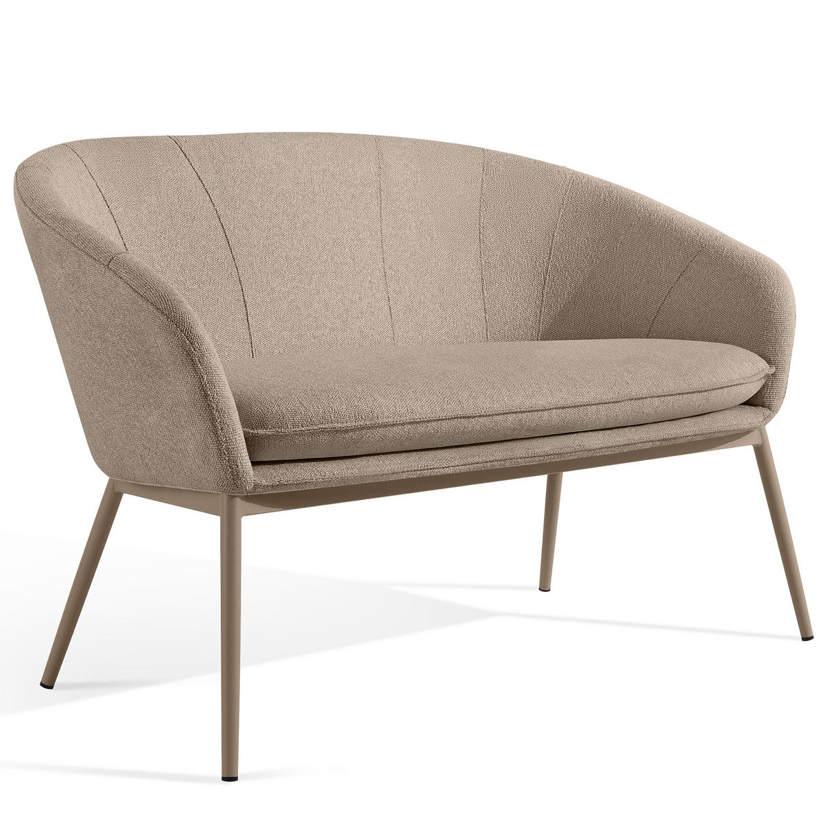 GARTENMÖBELSET SOLIS Gartenlounge-Set, hellbraun/beige - Hellbraun, Textil/Metall - KONSIMO®