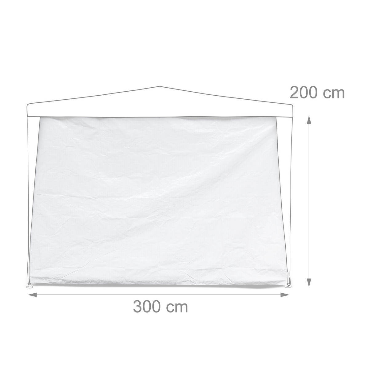 3XPAVILLON-SEITENTEILE - Weiß, Kunststoff (300/200/0.1cm) - Relaxdays