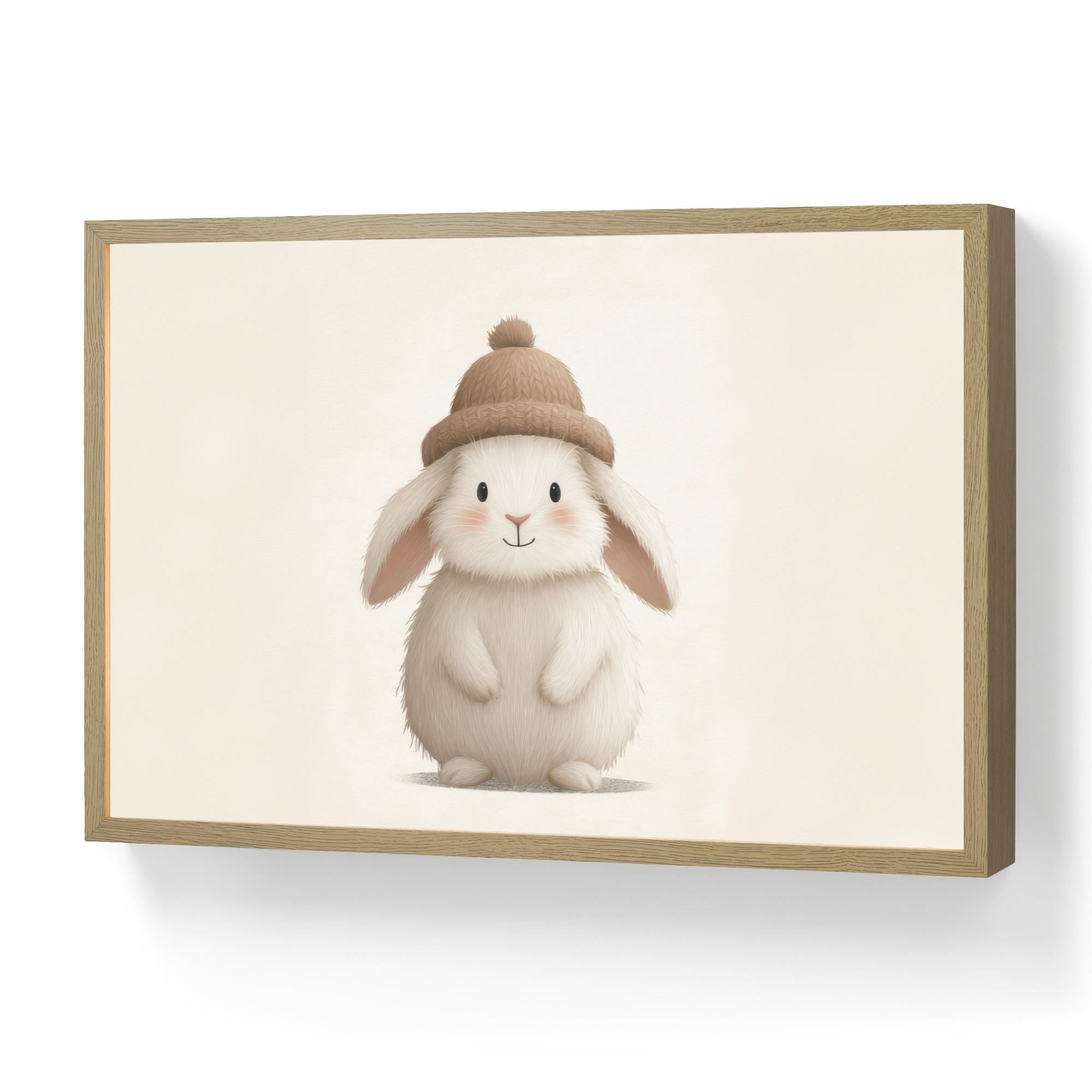 OnlyWow NÁSTĚNNÁ LAMPA S AKUMULÁTOREM Králík - Klobouk - Uši - béžový 60x40 cm