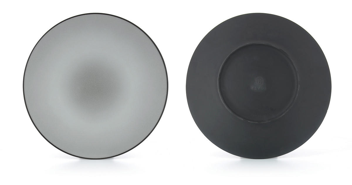TELLER / PLATZTELLER FLACH EQUINOXE 31,5 cm Gusseisener optik - Schwarz, Keramik (31.5cm) - Revol Porcelaine France