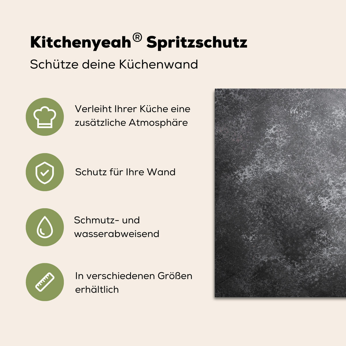 SPRITZSCHUTZ KÜCHE Pfeffer - Kräuter - Gewürze - Beton 60x40 cm - Rot, Metall (60/0.3/40cm) - MuchoWow