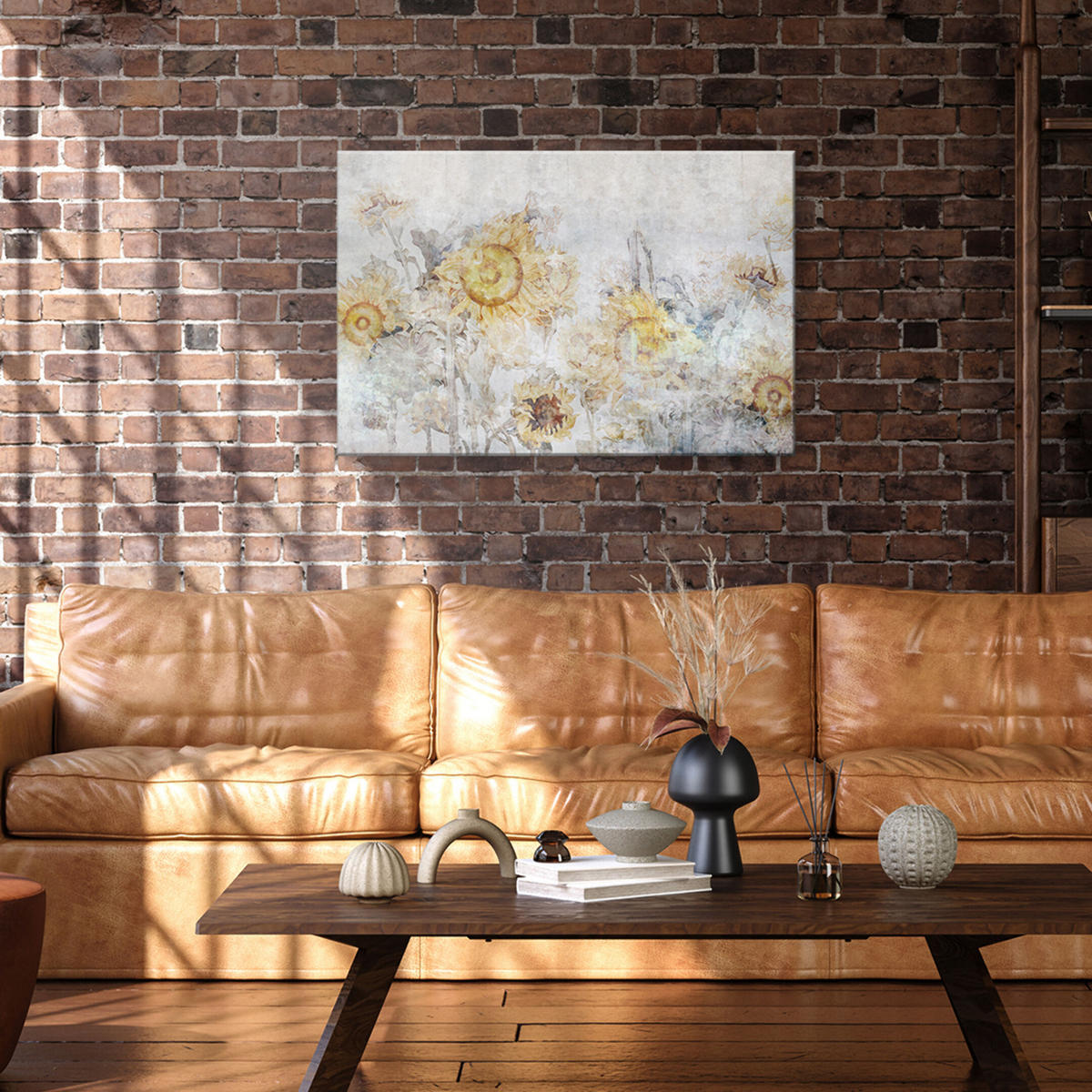 LEINWANDBILD Sonnenblumen 120x80 cm - Multicolor, Holz (120/80cm) - LUMASOUL