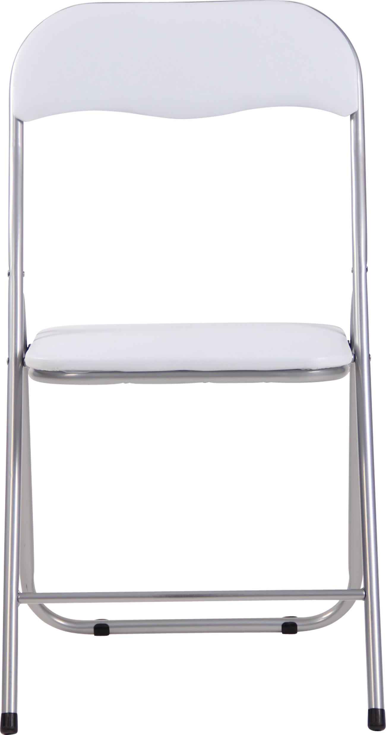 BESUCHERSTUHL Lederlook weiß/silber - Silberfarben/Weiß, Textil/Metall (45/78/45cm) - CLP