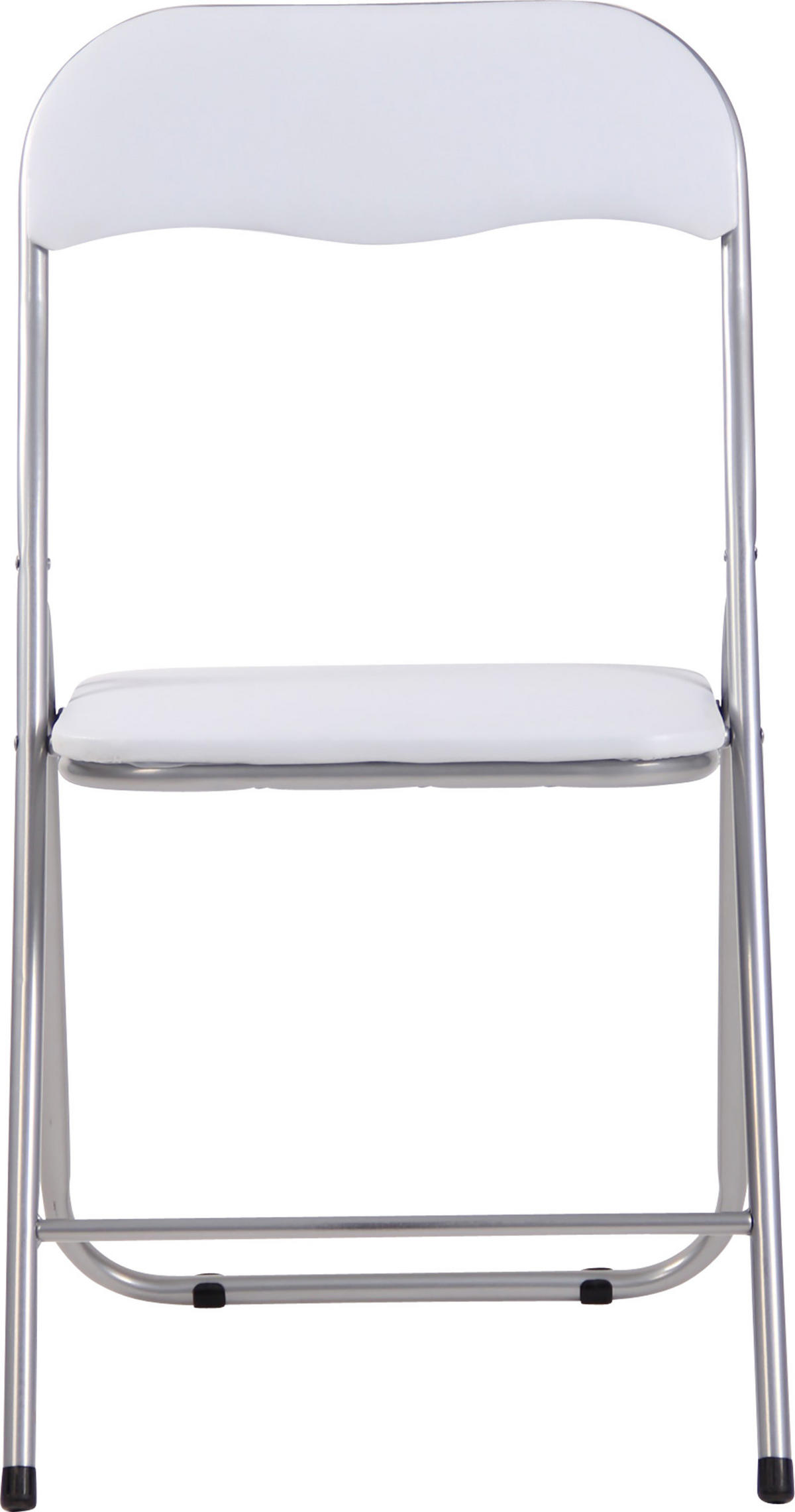 BESUCHERSTUHL Lederlook weiß/silber - Silberfarben/Weiß, Textil/Metall (45/78/45cm) - CLP