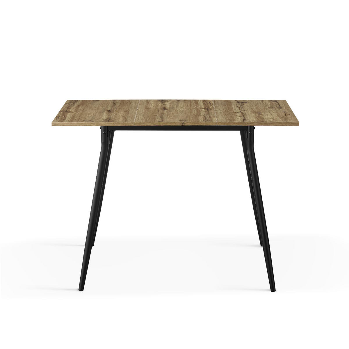 ESSTISCH JONTE 80-120/80/76 cm - Schwarz/Eiche Artisan, Holzwerkstoff/Metall (80/80/76cm) - B&D Home