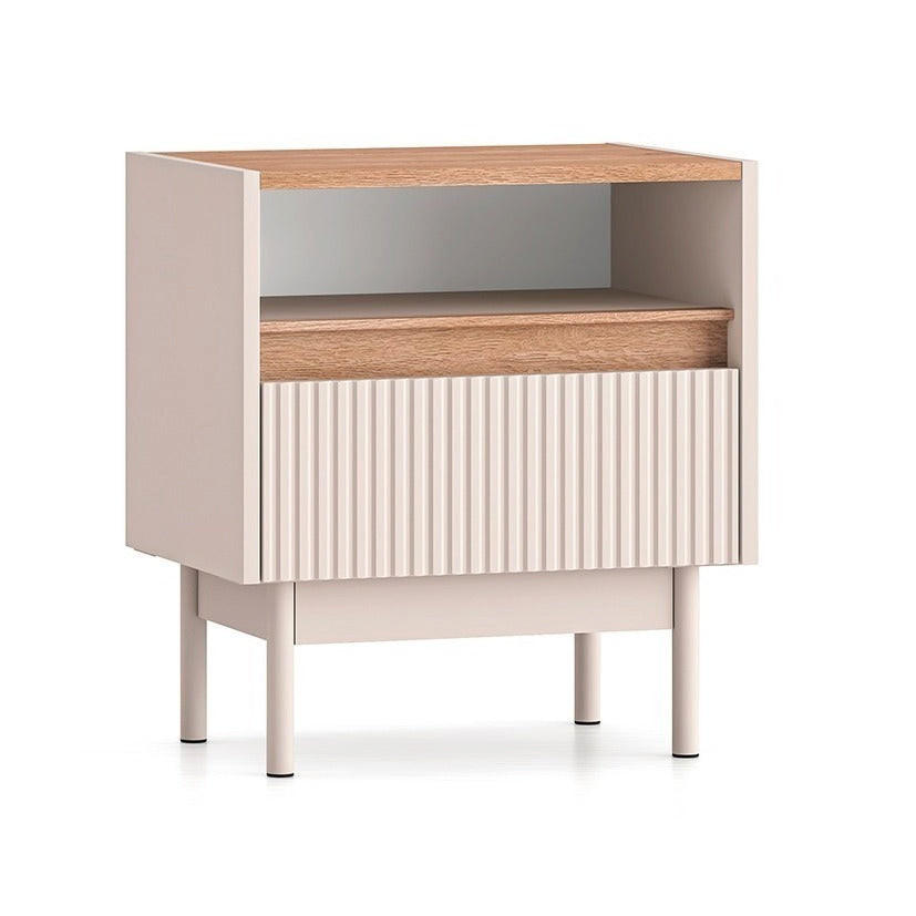 NOČNÝ STOLÍK Connie Kašmír a drevo - béžová, kompozitné drevo (49.8/55/35cm) - Petits-meubles