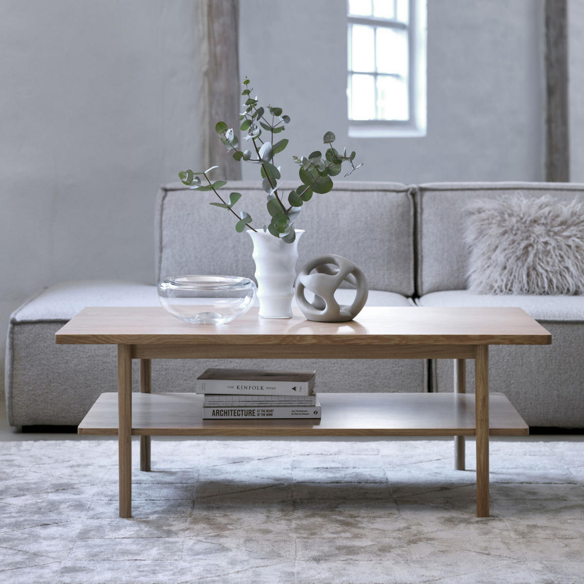 COUCHTISCH aus Holz 120x60 cm - CLANE - color_light_wood - Eschefarben, Holz (120/60/45cm) - Drawer